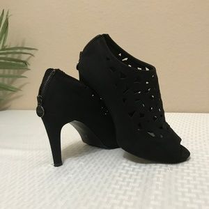 Lela Rose Suede High Heeled Booties - Black